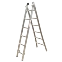 Escada De Alumínio Esticável Prateado 2x9 Degraus - Alulev