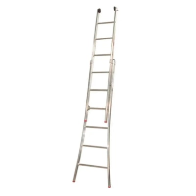 Escada De Alumínio Prata Esticável 15 Degraus 3 em 1- Alulev