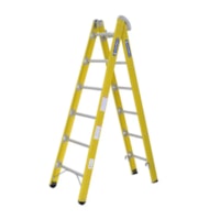 Escada Fibra de Vidro Amarelo 8/14 Degraus 4,20m - Cogumelo