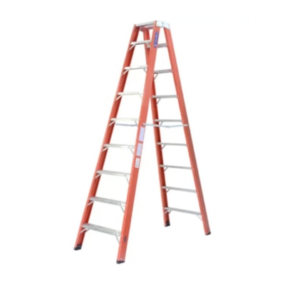 Escada Fibra Duplo Acesso Laranja 3,15m 10Degraus- Cogumelo