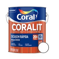 Esmalte Coralit Secagem Rápida  Acetinado Branco 900ml - Coral - Referência: 5274056