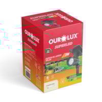 Espeto de LED spot solar 3W 50LM 3000K Preto Ourolux