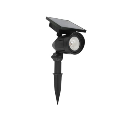Espeto de LED spot solar 3W 50LM 3000K Preto Ourolux