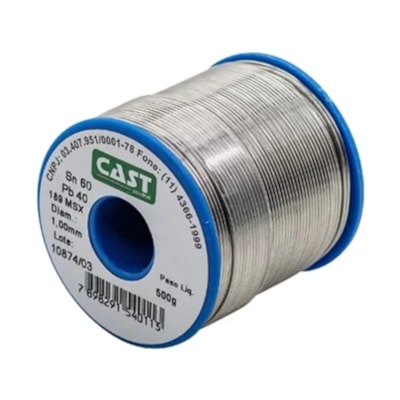 Estanho de Solda Cast Metais 1.0mm 60x40 189 MSX Carretel