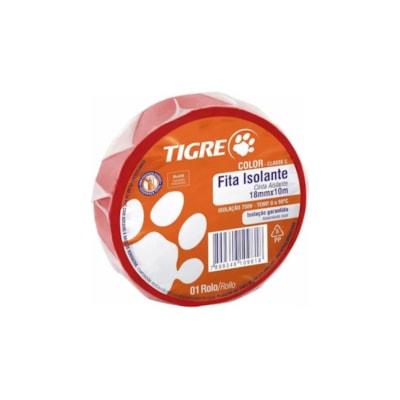 Fita isolante color vermelha 10 metro Tigre