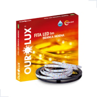 Fita Led 5 Metros 24W 12V IP65 2700K Luz Morna Ourolux 3620