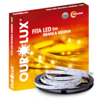 Fita Led 5Mts 24W 12V IP20 2700K Luz morna 3600 Outolux