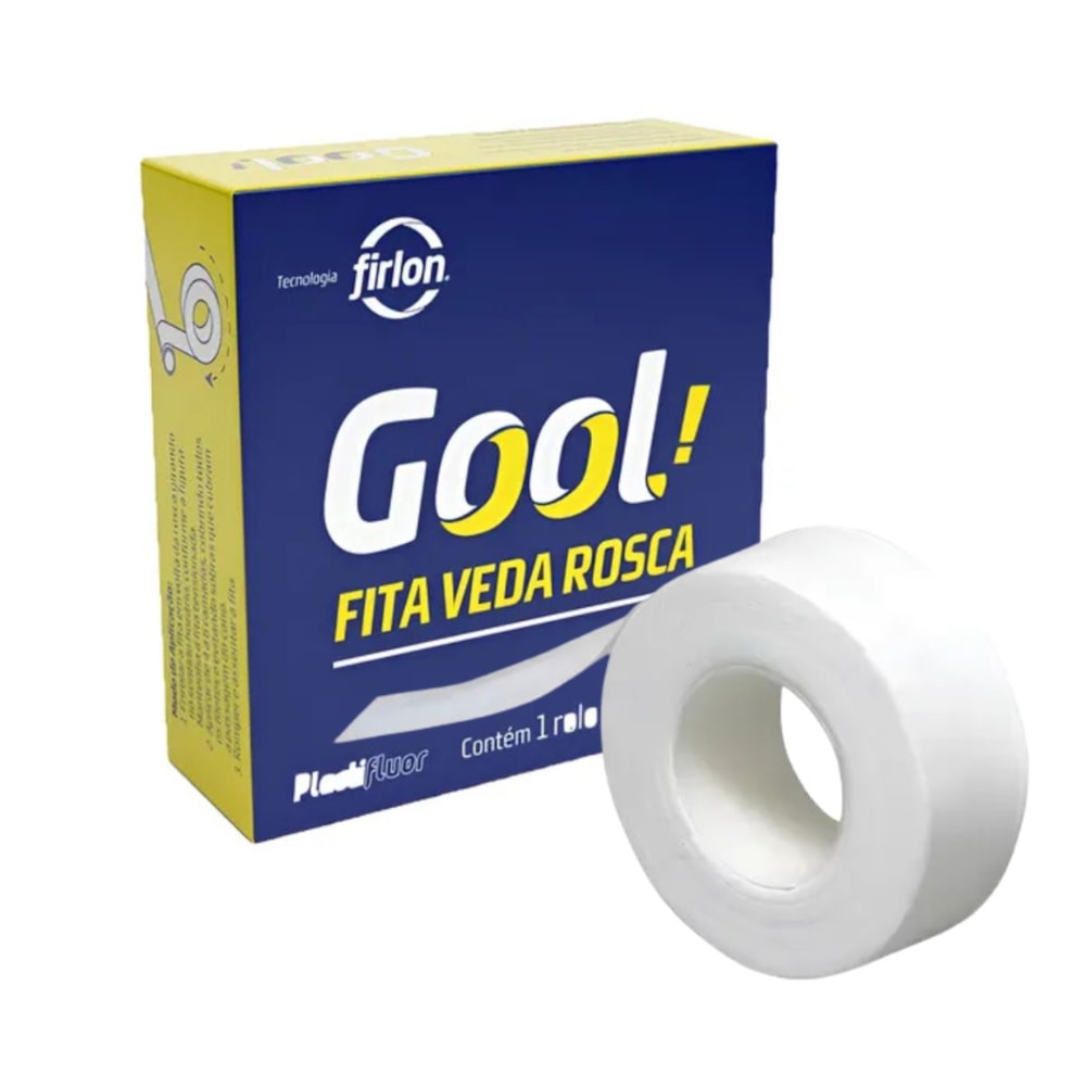 Fita Veda Rosca 18mm x 50m Gool - Plastifluor - Loja Agrometal