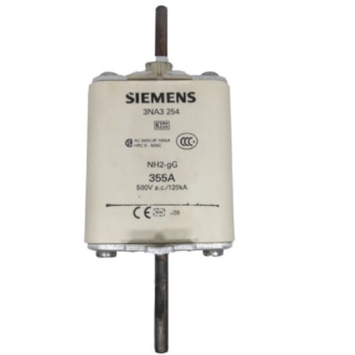 Fusível Nh2 355a Retardado Gg/Gl 500vac 120ka Siemens 3na3254