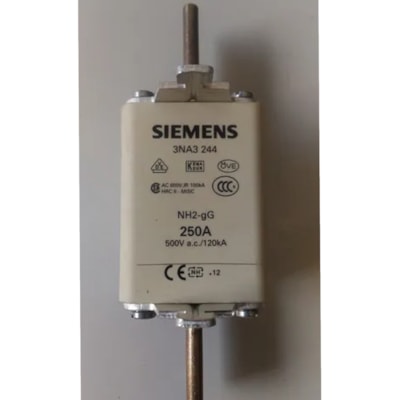 Fusível Nh2 500vac 250a 120ka Siemens 3na3244