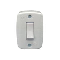 Interruptor sobrepor simples retangular 6A 250V branco Ilumi