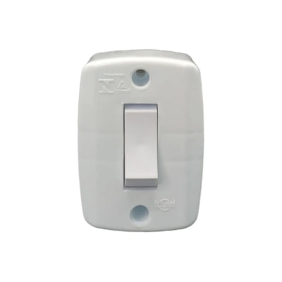 Interruptor sobrepor simples retangular 6A 250V branco Ilumi
