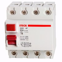 Interruptor Tetrapolar Fuga 30mA 4Polos 63A Steck Sdr46330