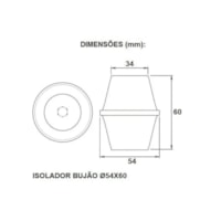 Isolador Epoxi Bujão 54(Ø) x60 Altura Rosca 3/8 IBTB Cebel