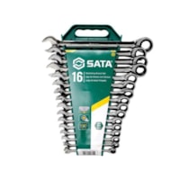 Jogo de Chaves Combinada Catraca 8,0 a 24mm com 16 peças Sata