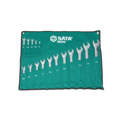 Jogo De Chaves Combinadas de 1/4 a 1.1/4 pol C/16 peças Sata