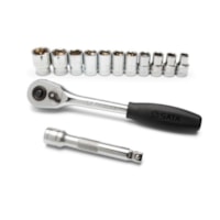 Jogo De Soquetes Sextavado 1/4 Polegadas 13 Pç ST09521G Sata