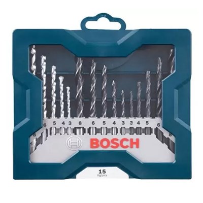 Jogo Kit Brocas Bits Bosch Mini X-line 15 Peças