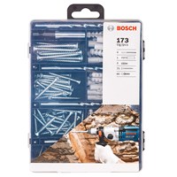 Kit de Fixação Bosch brocas, pontas e parafusos com 173 peças