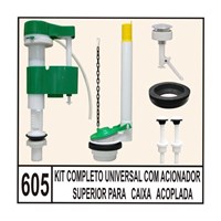 Kit Universal Completo Com acionador Superior Para caixa Acoplada - Mix Plast - Referência: 605