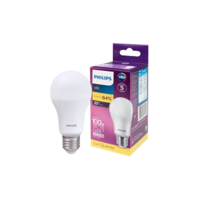 Lâmpada Bulbo LED Bivolt 16W A65 E27 3000K - Philips