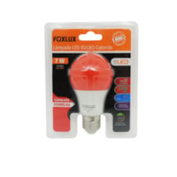 Lampada de led 7w bulbo vermelha biv Foxlux