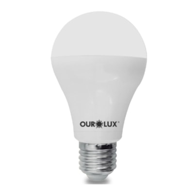 Lampada Led Branco Frio Bateria E27 6500K 9W A60 - Ourolux