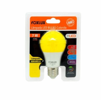 Lâmpada Led Bulbo 7w Bivolt Amarelo FoxLux LED90.83