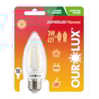 Lampada Led vela 3w E27 Clara 6000k - Ourolux
