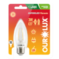 Lampada Led vela 3w E27 Clara 6500k - Ourolux