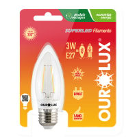 Lampada Led vela 3w E27 Clara 6500k - Ourolux