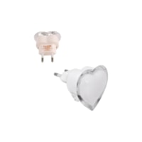 Luminaria noturna led 0,3w 127v coração bliste Llum