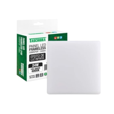 Luminaria Quadrado de Sobrepor LED 24W 4000K Biv - Taschibra