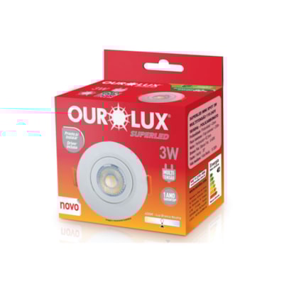 Mini Spot De Embutir Redondo 3W 4000K 05610A OuroLux