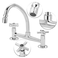 Misturador Mesa Bica Móvel P/Cozinha Max Cromado 1/4 - Deca