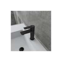 Misturador Monocomando P/ Banheiro Flat Preto Fosco Janedo
