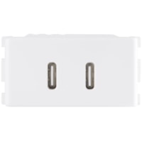 Modulo 2 Tomadas Carregador USB-C Biv 2A Branco - Tramontina