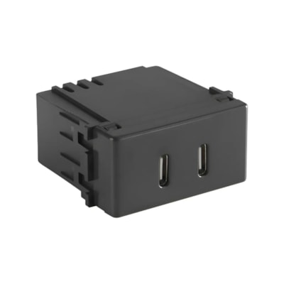 Módulo Tomada 2 Usb-c 2a Bivolt Grafite Liz - Tramontina