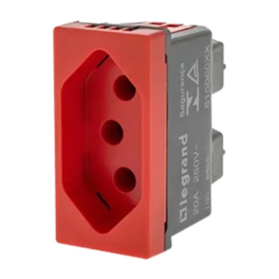 Módulo Tomada 2P+T 10A 250V Vermelho PialPlus+ 615039VM