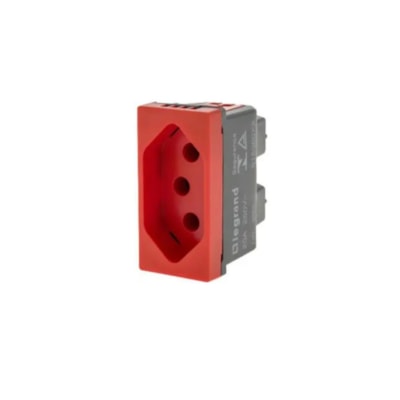 Módulo Tomada 2P+T 10A Vermelho 250V - Pial Plus 615083VM