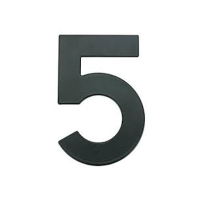 Número 5 Residencial casa /apartamento 145 mm Preto Bemfixa