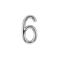 Numero Residencial Cromado 75mm N°6 - BemFixa
