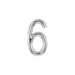 Numero Residencial Cromado 75mm N°6 - BemFixa