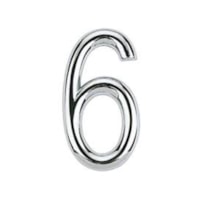 Numero Residencial Cromado 75mm N°6 - BemFixa
