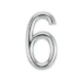 Numero Residencial Cromado 75mm N°6 - BemFixa