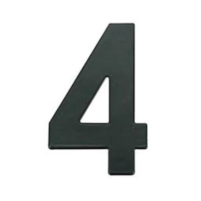 Numero Residencial Preto 145mm N°4 - BemFixa