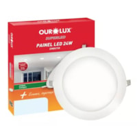 Painel de embutir slim led redondo 24w 2700K Ourolux