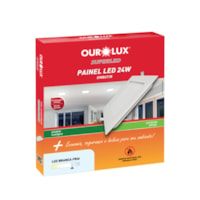 Painel embutir quadrado 24W 6500K Slim bivolt 3205 Ourolux