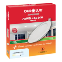 Painel Embutir Slim Led Redondo 24w 6500k Biv Ourolux 3204