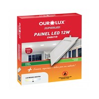 Painel LED Embutir Quadrado 12W Bivolt 4000K Ourolux